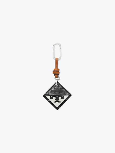 TORY BURCH Hidden Logo Croc-Embossed Key Charm
