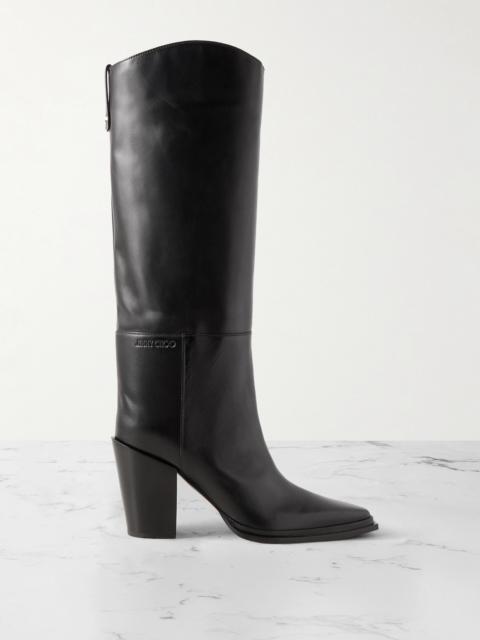 JIMMY CHOO Cece 80 Leather Knee Boots
