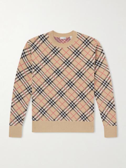 Burberry Checked Cotton-Blend Sweater