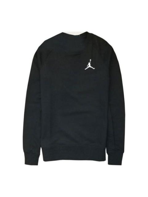 Men's Air Jordan Solid Color Sports Round Neck Pullover Long Sleeves Black AH3935-010