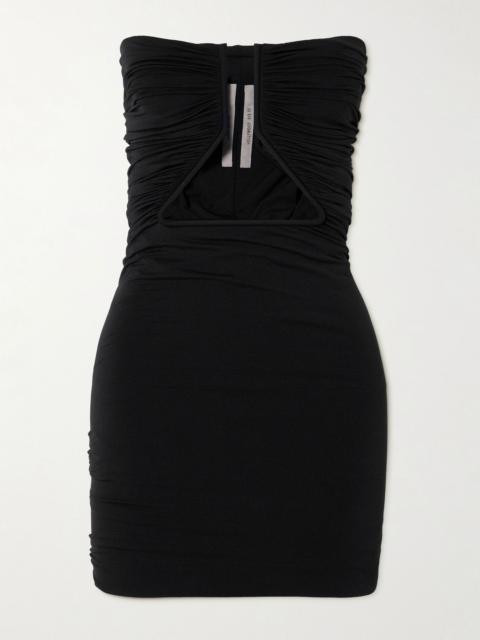 Rick Owens Cutout stretch-jersey mini dress Black