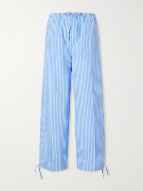 TOTEME Striped cotton wide-leg balloon pants Blue