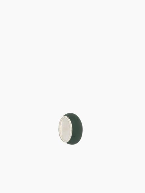 ADINA REYTER Wide Forest Green Enamel Bead in Sterling Silver