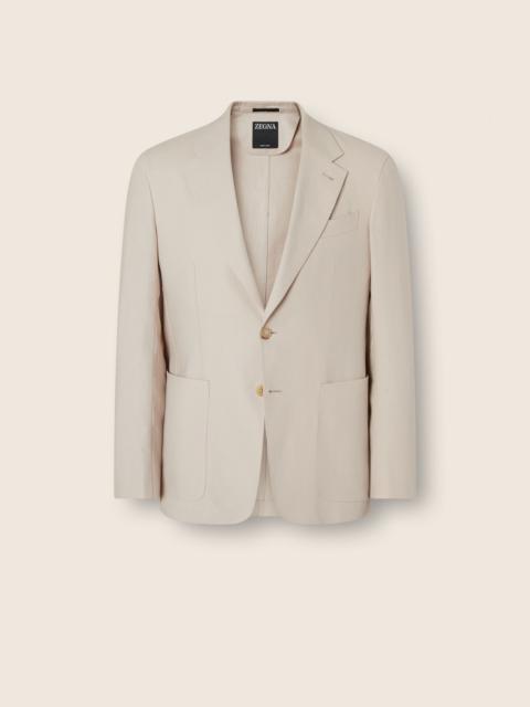 ZEGNA IVORY OASI LINO JACKET