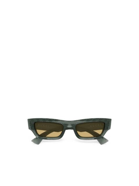 GUCCI monogram-pattern rectangle-frame sunglasses