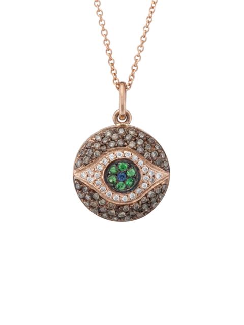 ILEANA MAKRI Women's Evil Eye 18K Rose Gold & Multi-Stone Dawn Chevalier Small Pendant Necklace - Yellow Gold