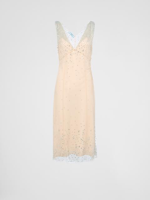 Prada Embroidered tulle dress