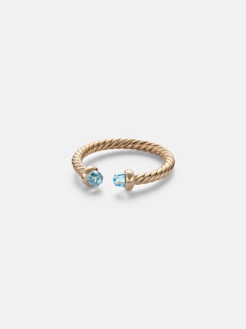DAVID YURMAN Cablespira® Micro 18kt gold ring with topaz