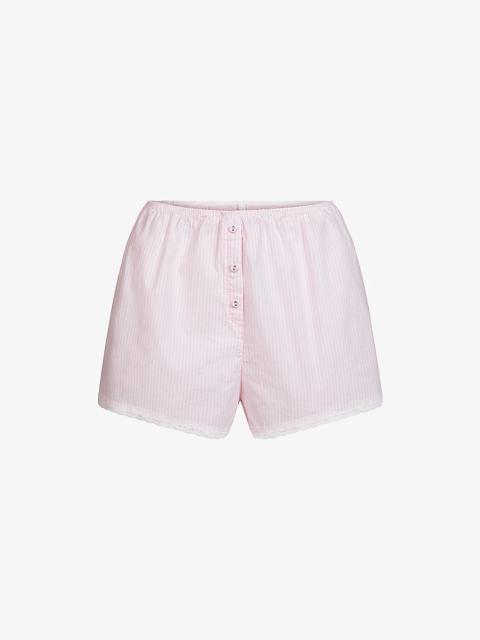 SKIMS Sleep Striped Cotton Shorts
