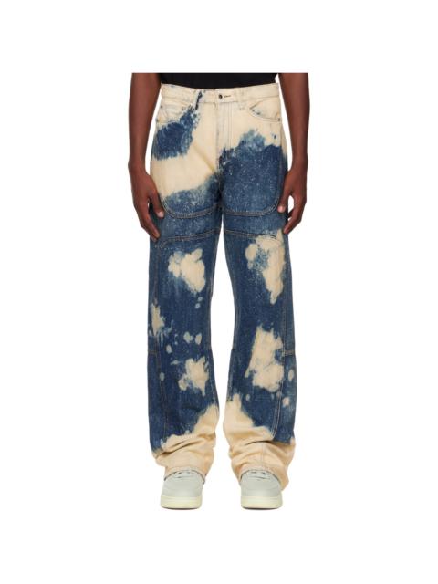 WHO DECIDES WAR Navy Bleached Jeans