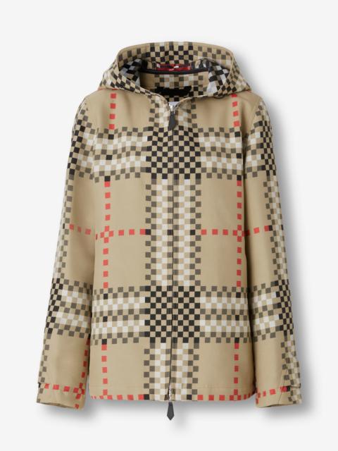 Burberry Pixel Check Nylon Hooded Jacket