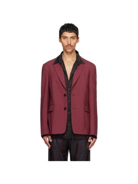 Dries Van Noten Burgundy Wool Blazer