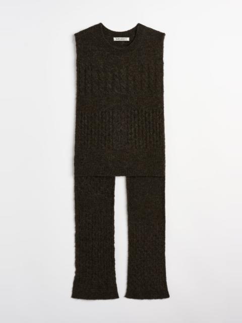 Our Legacy Wrap Scarf Plum Brown Blur Stitch Alpaca