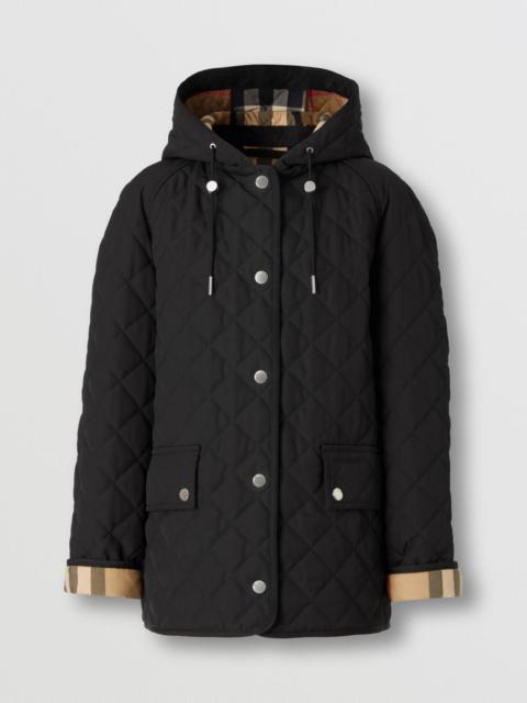 Diamond Quilted Thermoregulated Hooded Jacket