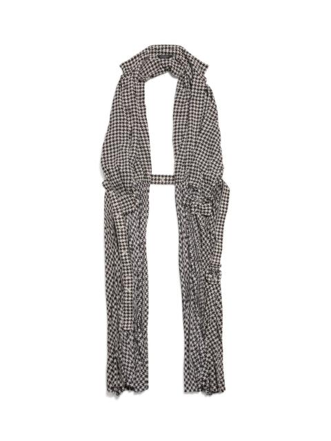 BALENCIAGA Women's Pleated Dress Stola  in Black/off White