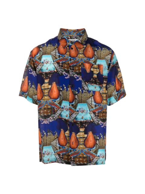 HENRIK VIBSKOV TRANSFERED SHIRT - BOXING NAVY COLLAGE