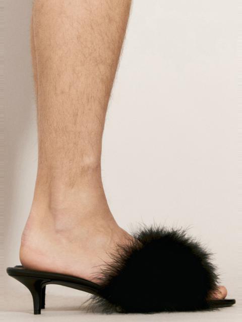 Boudoir Feather-Trimmed Heels
