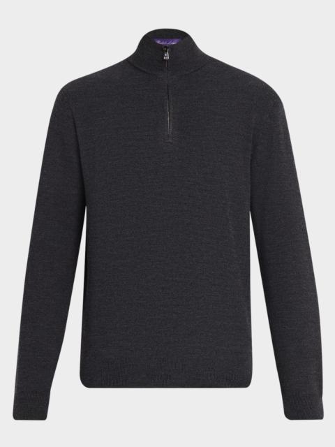 Ralph Lauren Men's Wool Knit Half-Zip Sweater