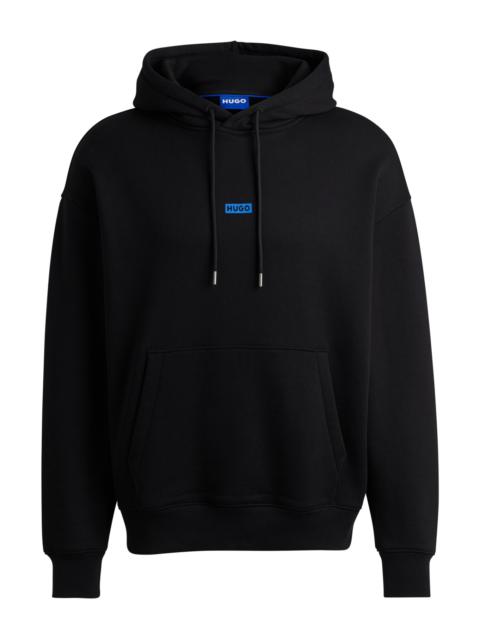 HUGO COTTON-TERRY LOOSE-FIT HOODIE WITH LOGO DETAILS