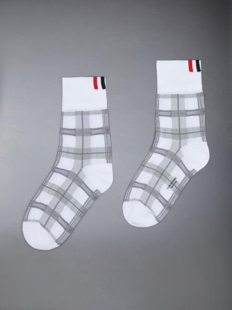 check-jacquard cotton socks