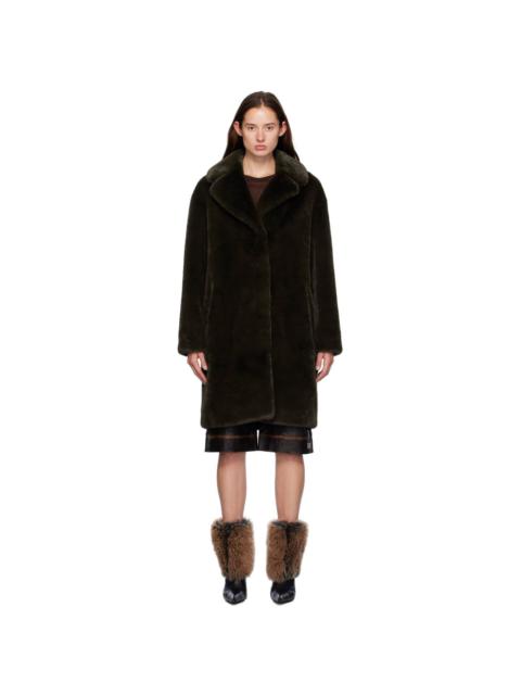 STAND STUDIO Brown Camille Faux-Fur Cocoon Coat