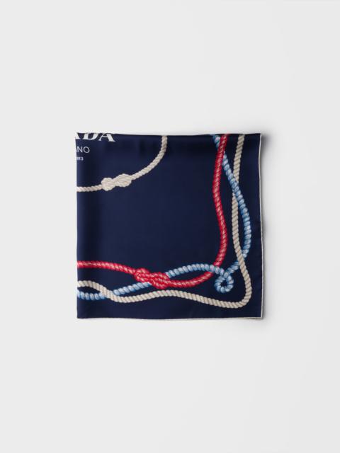 Prada Printed silk twill scarf, 90x90 cm