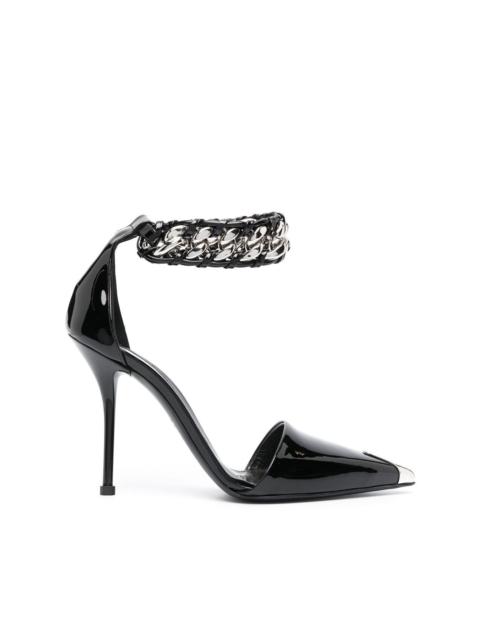Alexander McQueen 105mm chain-trim leather pumps