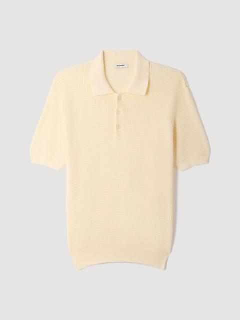 Sandro WAFFLE-TEXTURE COTTON POLO