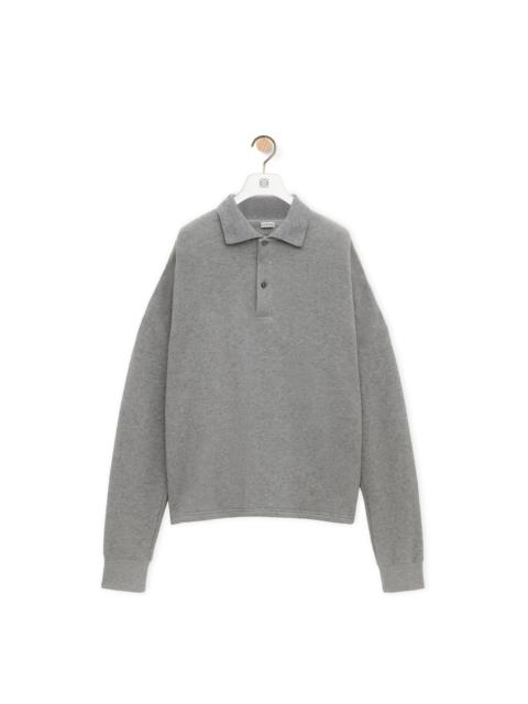 Polo sweatshirt in cotton and cashmere