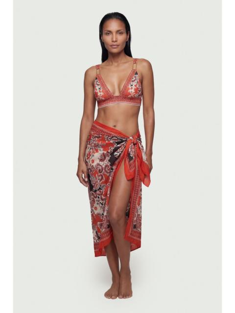 KAREN MILLEN Scarf Mirrored Print Cotton Voile Sarong