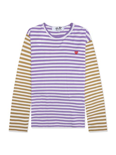 Comme des Garçons PLAY 스트립된 심 로고 티셔츠