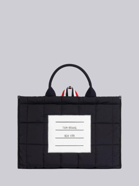 Black Quilted Ripstop Outer Name Tag Squared Tote