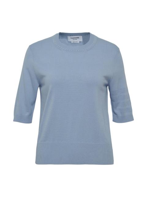 Thom Browne Jersey Stitch Ss Tee In Cotton