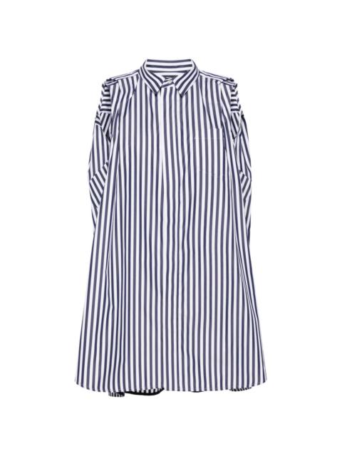 sacai striped poplin shirt dress