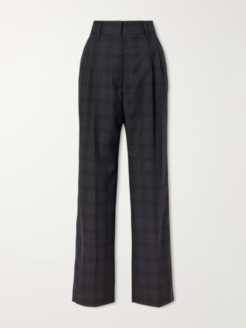 BLAZÉ MILANO Fox Checked Wool Straight-leg Pants
