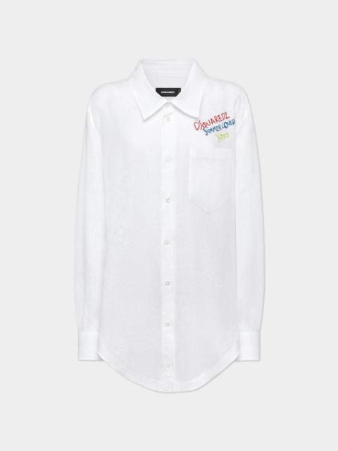 DSQUARED2 SUMMER LOVERS OVERSIZED LINEN SHIRT