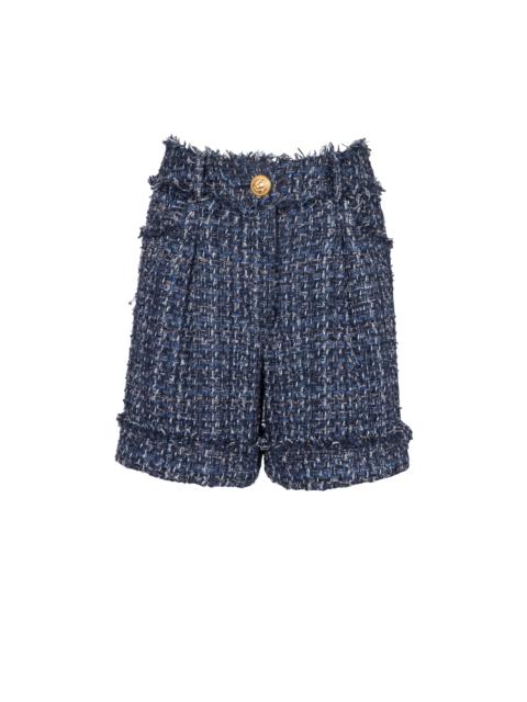 Balmain Tweed high-waisted shorts