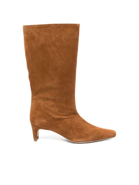 STAUD 60mm Wally suede leather pointed-toe boots