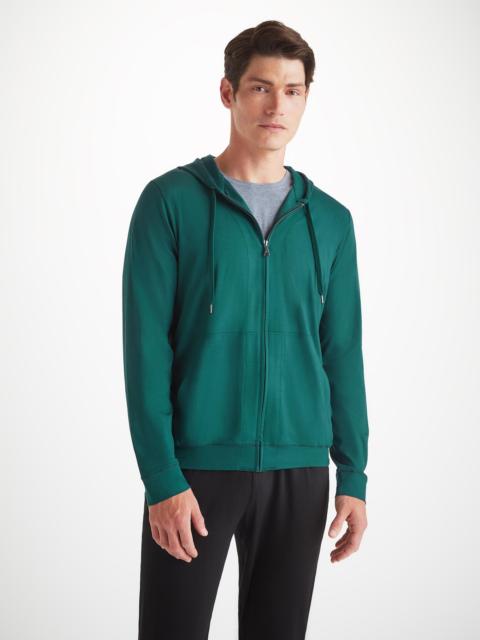 Derek Rose Men's Hoodie Basel Micro Modal Stretch Pine Green