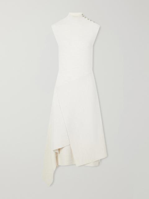 Lanvin Draped Wool-blend Turtleneck Midi Dress