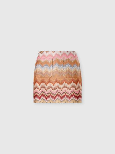 Missoni Viscose Chevron Snake-Pattern Mini Skirt