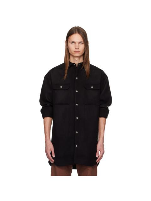 Rick Owens Black Porterville Melton Outer Shirt