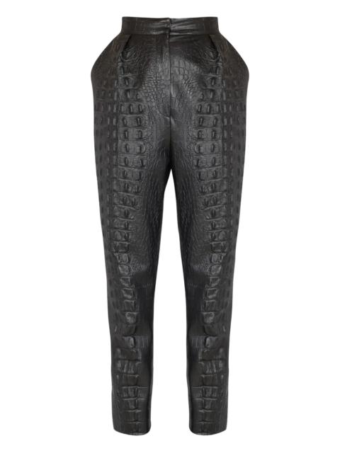 Balmain Balmain Crocodile-effect Embossed High-waisted Trousers