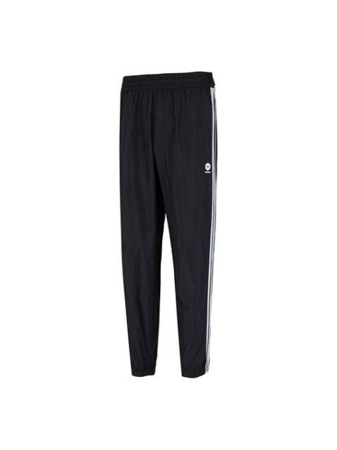 Men's adidas neo Stripe Logo Woven Bundle Feet Casual Sports Pants/Trousers/Joggers Autumn Black HN1