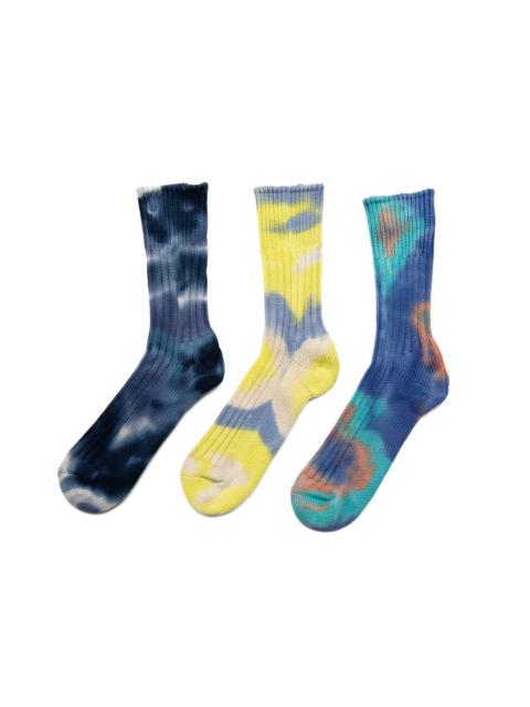 ROTOTO® Chunky Ribbed Crew Socks "Tie-Dye"