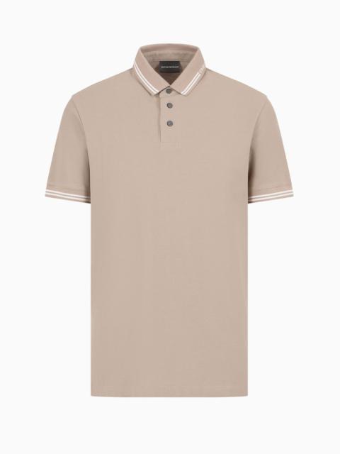 EMPORIO ARMANI Jersey polo shirt with placed logo