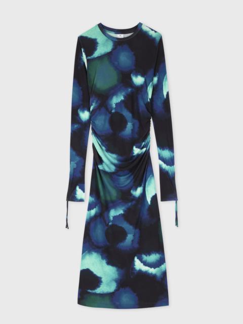 Paul Smith Women's Blue Abstract Floral Print Midi Dress