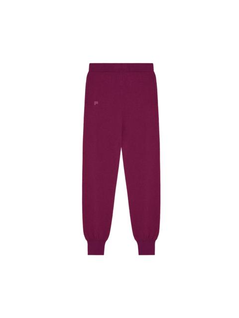 PANGAIA Mens Recycled Cashmere Track Pants - Plum Purple