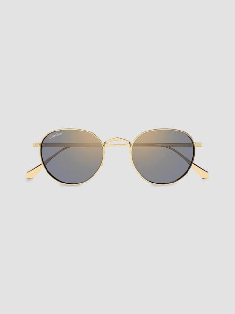 Cartier Men's C de 51MM 24K-Gold-Plated Titanium Round Sunglasses - Gold Grey