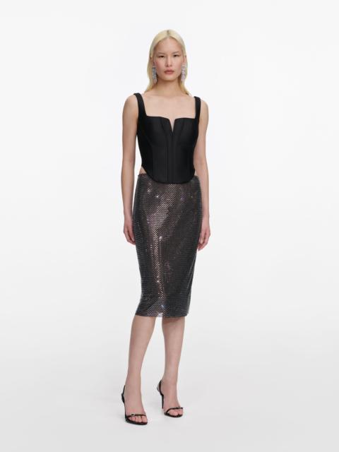 Black Taffeta Corset Top